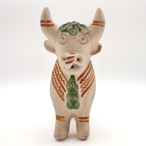 Peruvian Pottery Bull Torito de Pucara Terracotta Sculpture Figurine Vintage - Picture 4 of 13